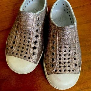 Native Shoes silver glitter size 9 girls